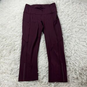 Lululemon Fast & Free Crop II (Nulux 19"") Dark Adobe